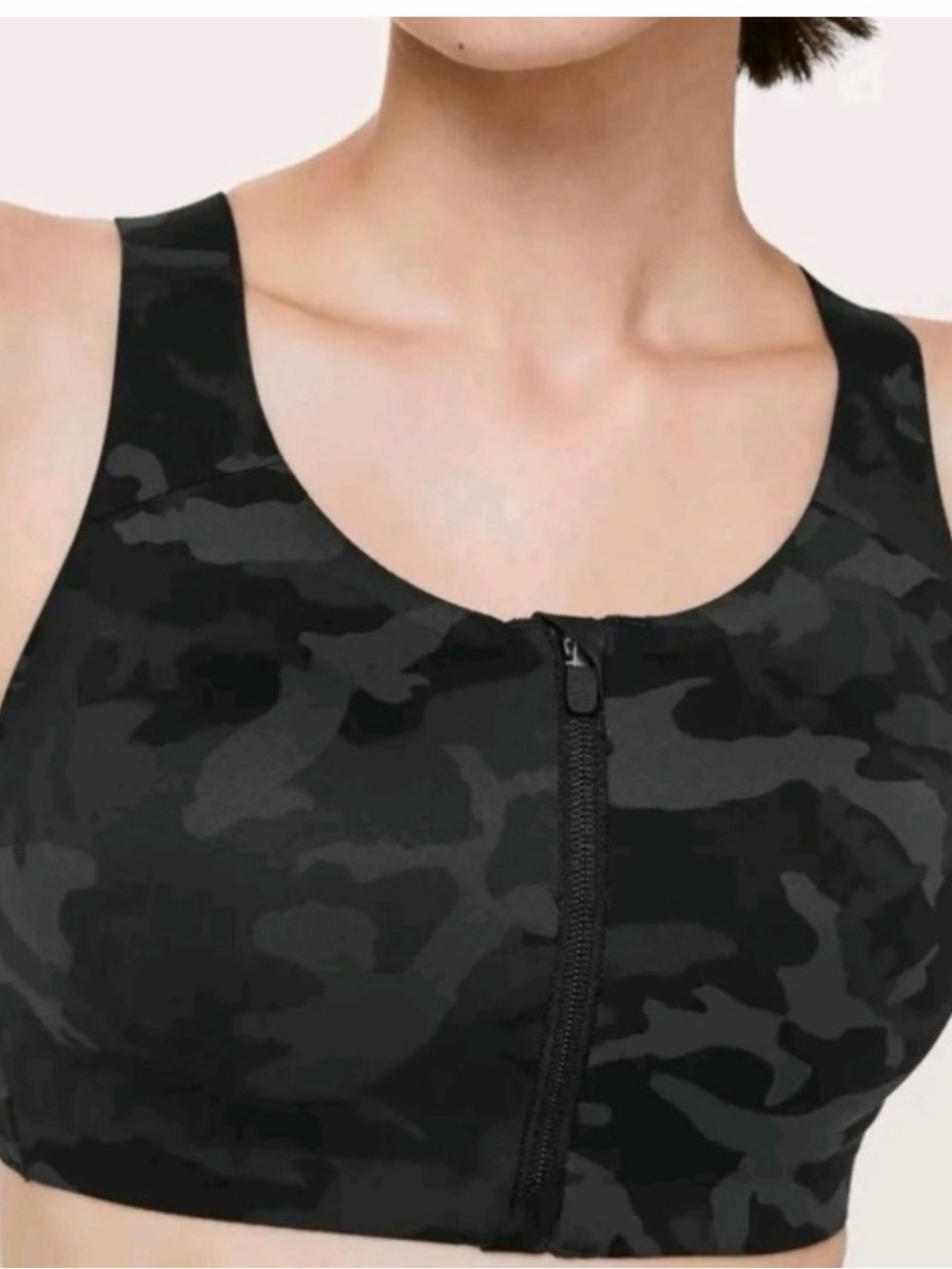 Lululemon Front-Zip Camouflage Sports Bra